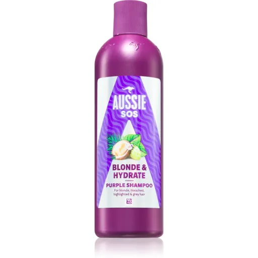 Aussie SOS Blonde & Hydrate fialový tónovací šampon pro blond vlasy 300 ml