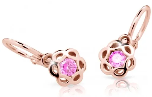 Cutie Jewellery Dětské náušnice z růžového zlata C2179-10-X-4 růžová