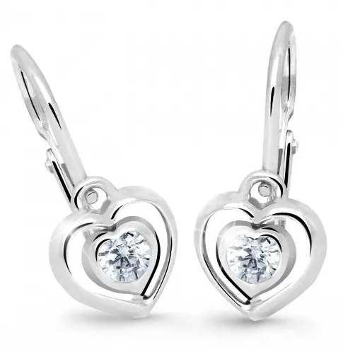 Cutie Diamonds Dětské náušnice z bílého zlata Srdce s brilianty DC2752-10-10-X-2
