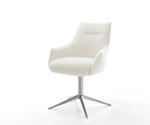 Jídelní židle Alja-Flex s područkami bouclé měkký béžová