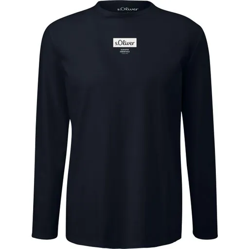 s.Oliver RL T-SHIRT Pánské tričko s dlouhým rukávem, tmavě modrá, velikost