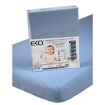 EKO Prostěradlo s gumou žerzej modrá 120x60 cm (5903636118383)