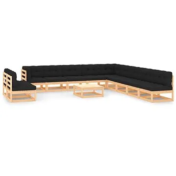 12dílná zahradní sedací souprava + antracitové podušky borovice, 3083906 (3083906)