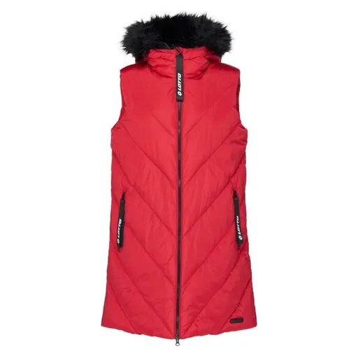 Lotto DREDA Delší dámská prošívaná vesta, červená, velikost