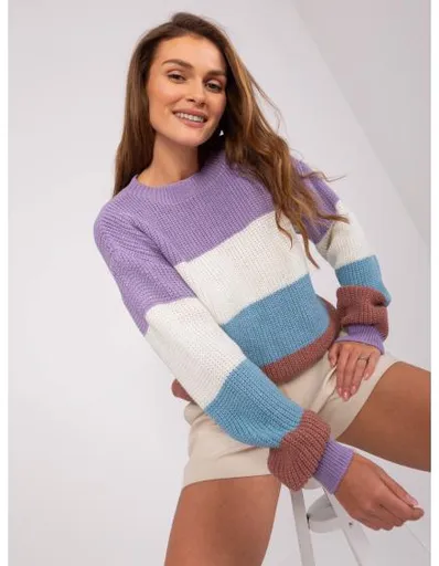 Dámský svetr oversize pruhovaný MARTA fialovomodrý