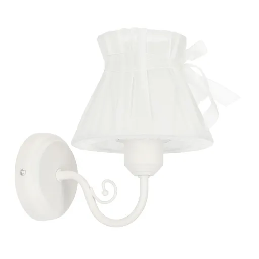 Nástěnná lampa s bílým organzovým stínidlem 1xE27 Zefir