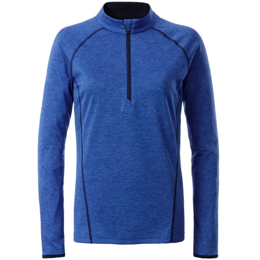 James & Nicholson (Daiber) Dámské funkční tričko s dlouhým rukávem JN497 - Modrý melír / tmavě modrá | XL