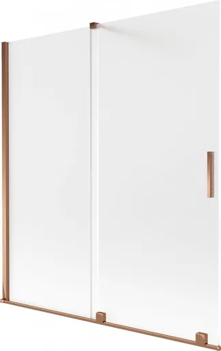 MEXEN/S Velar dvoukřídlá posuvná vanová zástěna 150 x 150, dekor, růžové zlato 896-150-000-31-60