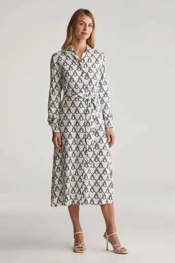 ŠATY GANT SLIM ROPE PRINT SHIRT DRESS CREAM