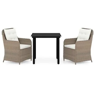 3dílný zahradní jídelní set hnědý, 3099553 (3099553)