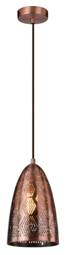 Závěsná stropní lampa Sphinx kužel E27 prolamovaná měděná