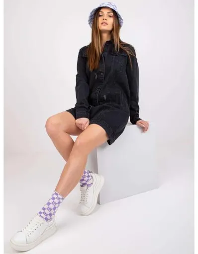 Dámská bunda s kapsami džínová Salome RUE PARIS grafitová