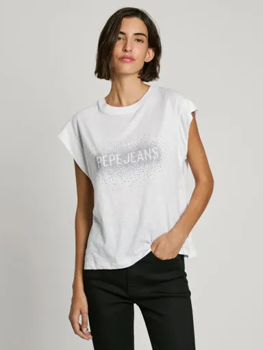 Pepe Jeans dámské bílé tričko PL506031800 XS