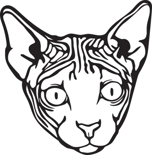 Vsepropejska Kočka Sphynx 2 dřevěná dekorace na zeď Rozměr (cm): 38 x 37, Dekor: Černá