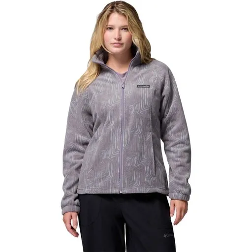 Columbia BENTON SPRINGS™ PRINTED FULL ZIP Dámská fleecová mikina, fialová, velikost