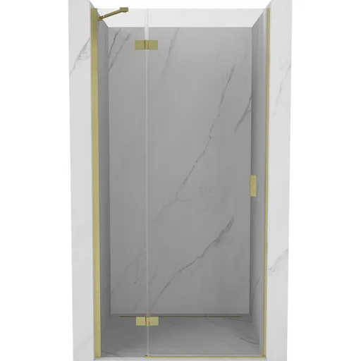 MEXEN/S Mist-H sprchové dveře křídlové levé 95, transparent, zlatá kartáčovaná 8A5-095-000-55-00-L