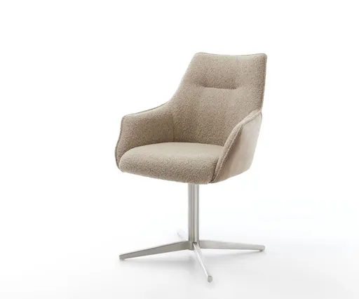 Jídelní židle Alja-Flex s područkami mix materiálů béžová