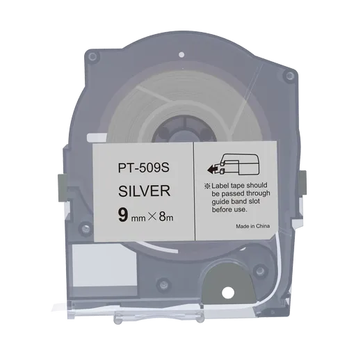 Max LM-509S, 9mm x 8m, stříbrná kompatibilní páska