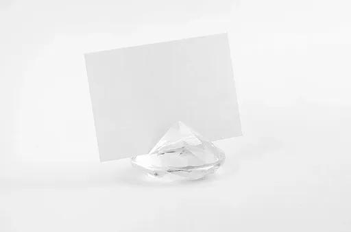 PartyDeco Držák na jmenovky Diamant průhledný 10 ks