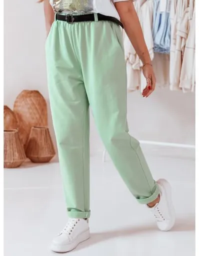 Dámské chino kalhoty s páskem TAILANDI mátové