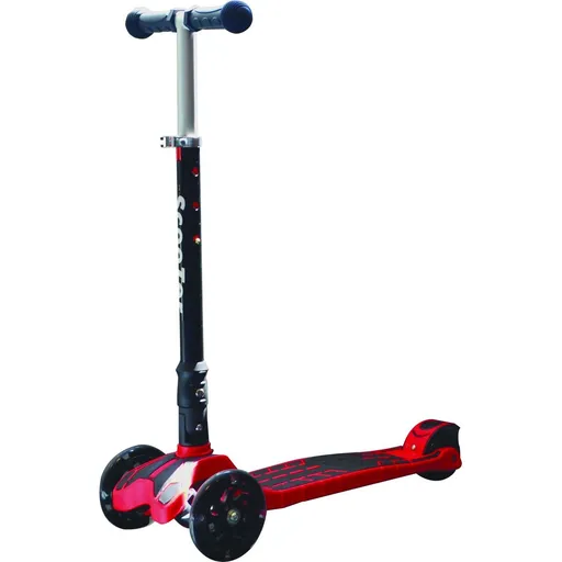 Dětská tříkolová koloběžka svítící  -černo-červená