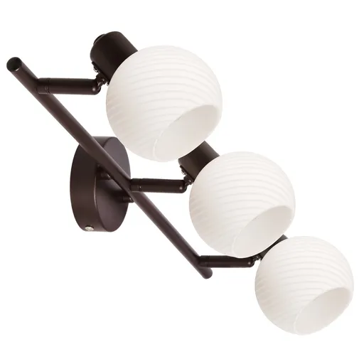 GRANO lampa sufitowa czekoladowy 3x40W E14 klosz biały