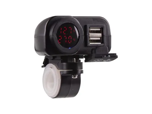 Nabíječka USB STU 34708 s voltmetrem na motocykl