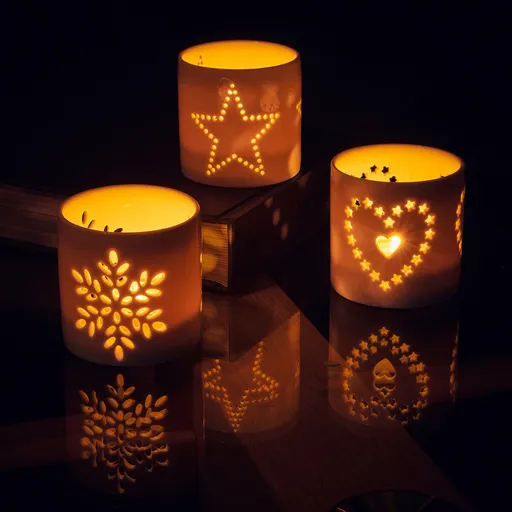 3dílná sada svícnů Vánoční třpyt