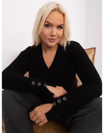 Dámský svetr s kulatým výstřihem GIM černý