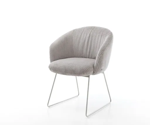 Jídelní židle Caja-Flex tenká podnož nerezová ocel, manšestr,