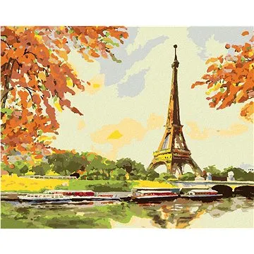 Zuty - Malování podle čísel - EIFFELOVA VĚŽ S LODĚMI, 80x100 cm, vypnuté plátno na rám (HRAmmb10705nad)