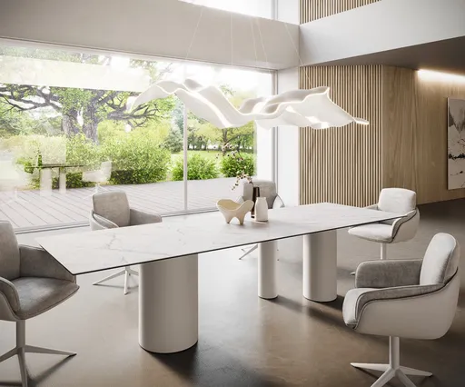 Jídelní stůl Edge 300x100 Keramický Laminam®Statuarietto White