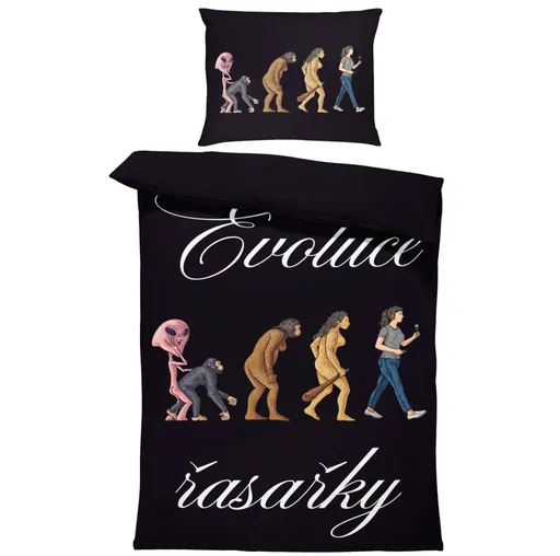 Povlečení Evoluce řasařky (Rozměr : 1x140/200 + 1x90/70)