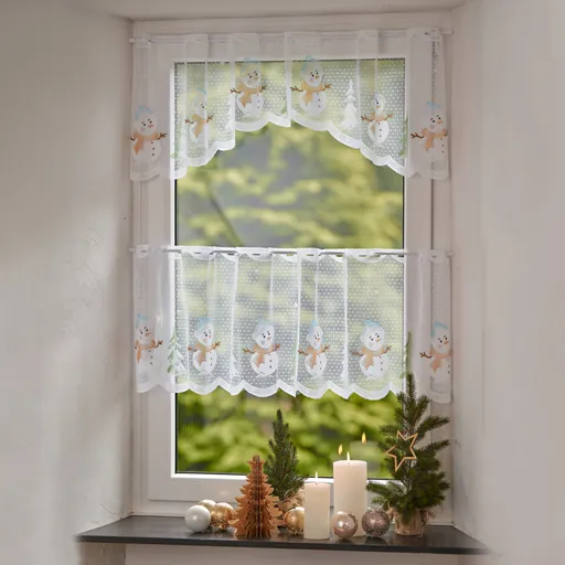 2dílná záclonka Sněhulák