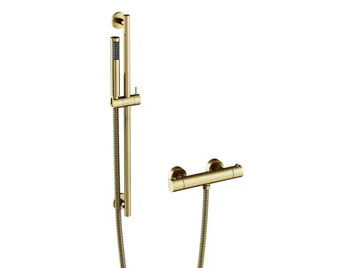 BESCO Nástěnný termostatický sprchový set VEO zlatá broušená BABPVNTIBZ