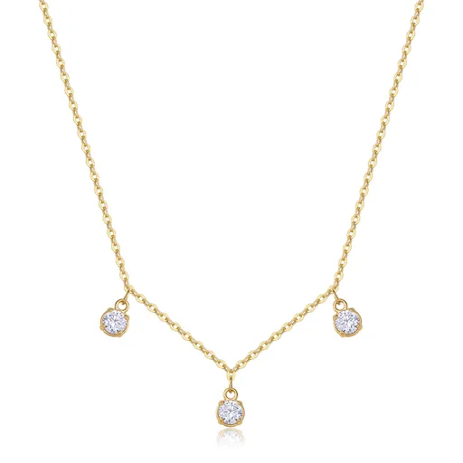 S'Agapõ Pozlacený náhrdelník s kubickými zirkony Dazzly SDZ145