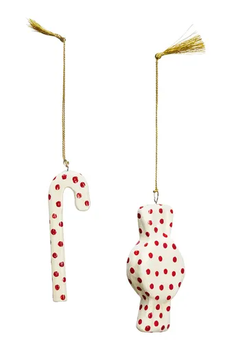 Závěsná vánoční dekorace Madam Stoltz 9 cm 2-pack