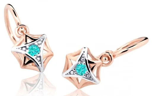 Cutie Jewellery Dětské náušnice z růžového zlata C2209-10-X-4 světle zelená