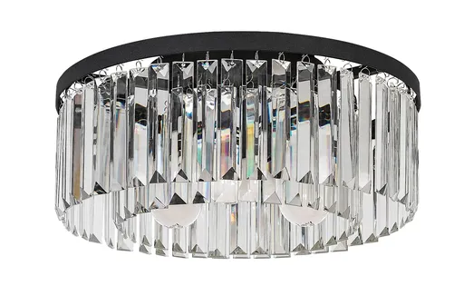 Rabalux Černé křišťálové LED svítidlo Eloisa pro žárovku 3x E27 71093