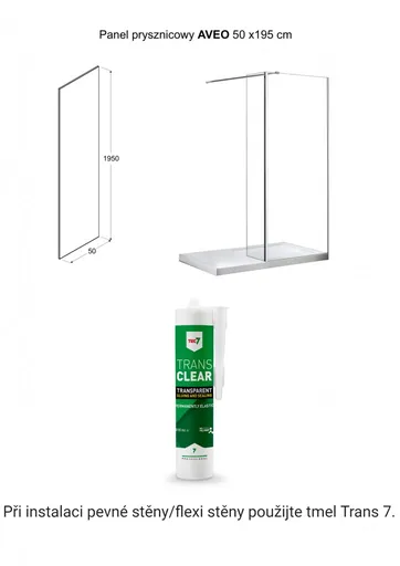 BESCO Pevná stěna AVEO a AVEO DUE Pevná stěna 50  BCAVEO50