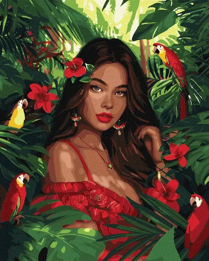 Ideyka Malování podle čísel - Tropická princezna art_selena_ua 40 x 50 cm