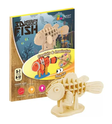 NiXiM Dřevěné 3D puzzle - Ryba
