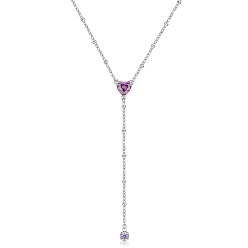 S'Agapõ Slušivý ocelový náhrdelník s kubickými zirkony Dazzly SDZ132