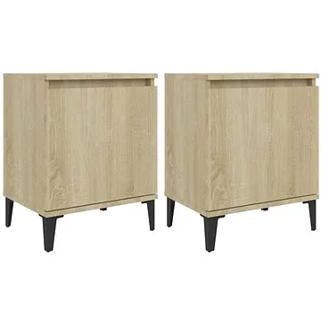Noční stolky s kovovými nohami 2 ks dub sonoma 40 × 30 × 50 cm (805840)
