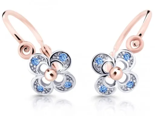 Cutie Jewellery Dětské náušnice z růžového zlata C2200-10-X-4 světle modrá