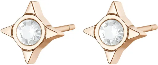 S'Agapõ Elegantní ocelové náušnice s čirými krystaly CLICK SCK50