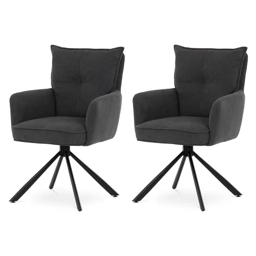 Sada jídelních židlí s vratným mechanismem HC-X1128 GREY2, manšestr, 2 ks