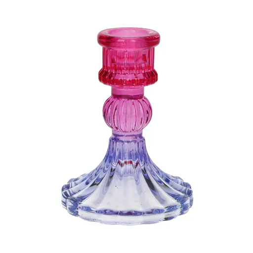 DUIF Skleněný svícen LIOR 10cm růžová fialová