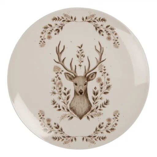 Porcelánový dezertní talířek s jelenem Gentle Wilderness - Ø 20*2 cm GTWDP