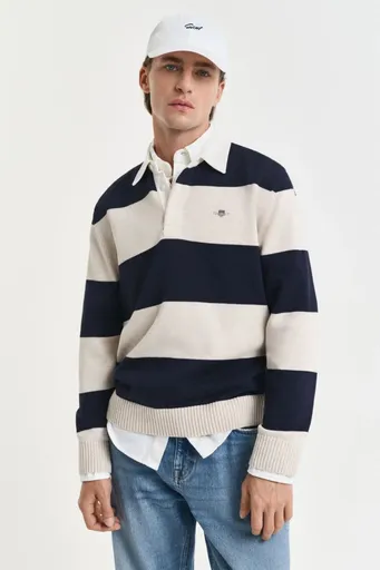 SVETR GANT BARSTRIPED POLO EVENING BLUE